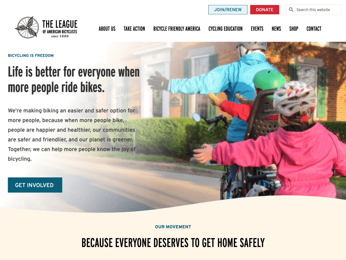 League of American Bicyclists — Road in Washington